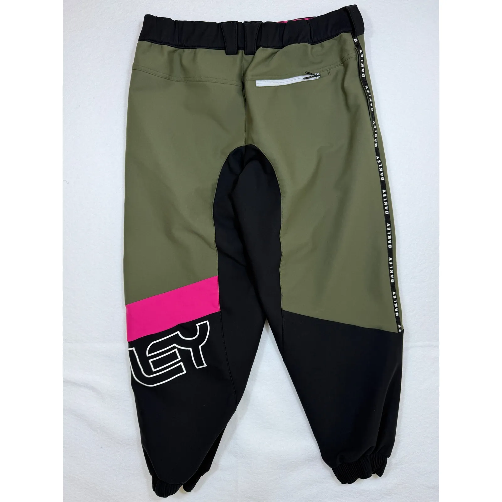 Oakley Women Performance Fit Ski Snowboard Pants Green Black Pink Logo Size LG - Image 5