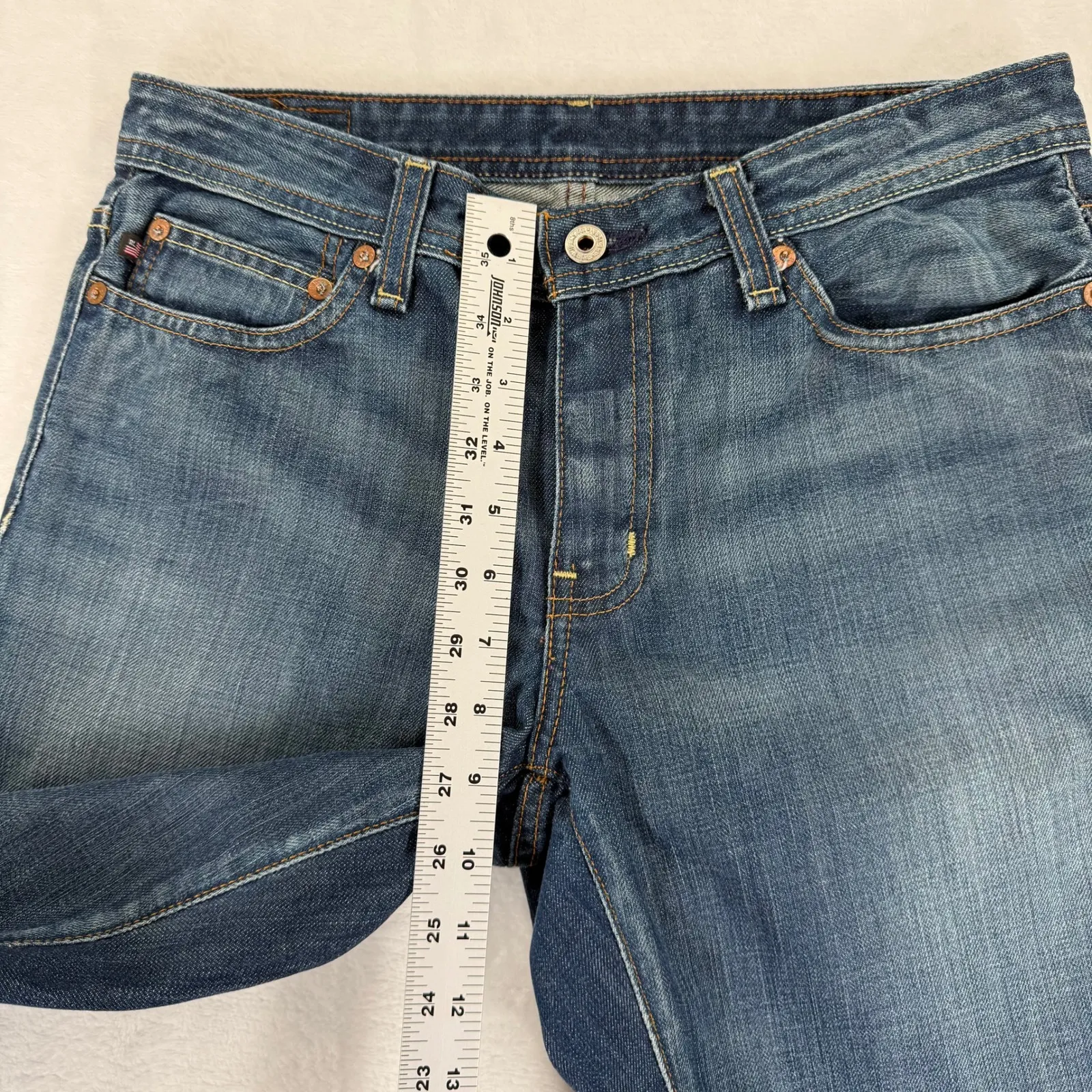 Lucky Brand Women Jeans Cuffed Leg Crop Distressed Blue Cotton Size 8 - Image 4