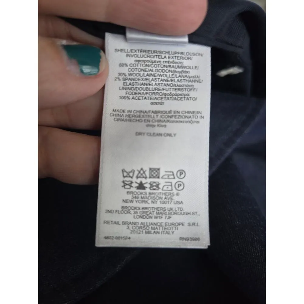 Brooks Brothers Womens 346 Denim Blazer Size 14 Petite Business Fishermans Blue - Image 8