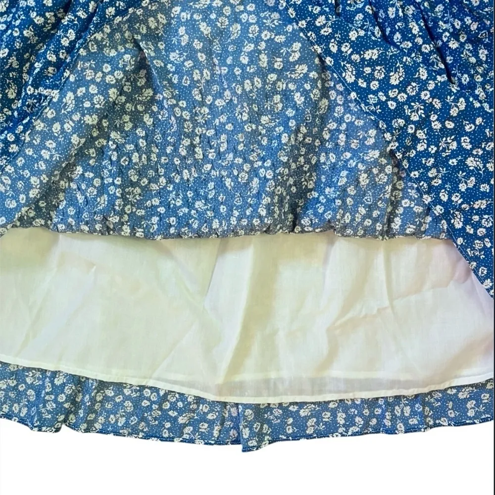 Hyacinth House Pai Mini Dress XL NWT Blue Ditsy Floral Cotton Smocked Puff Sleev - Image 8