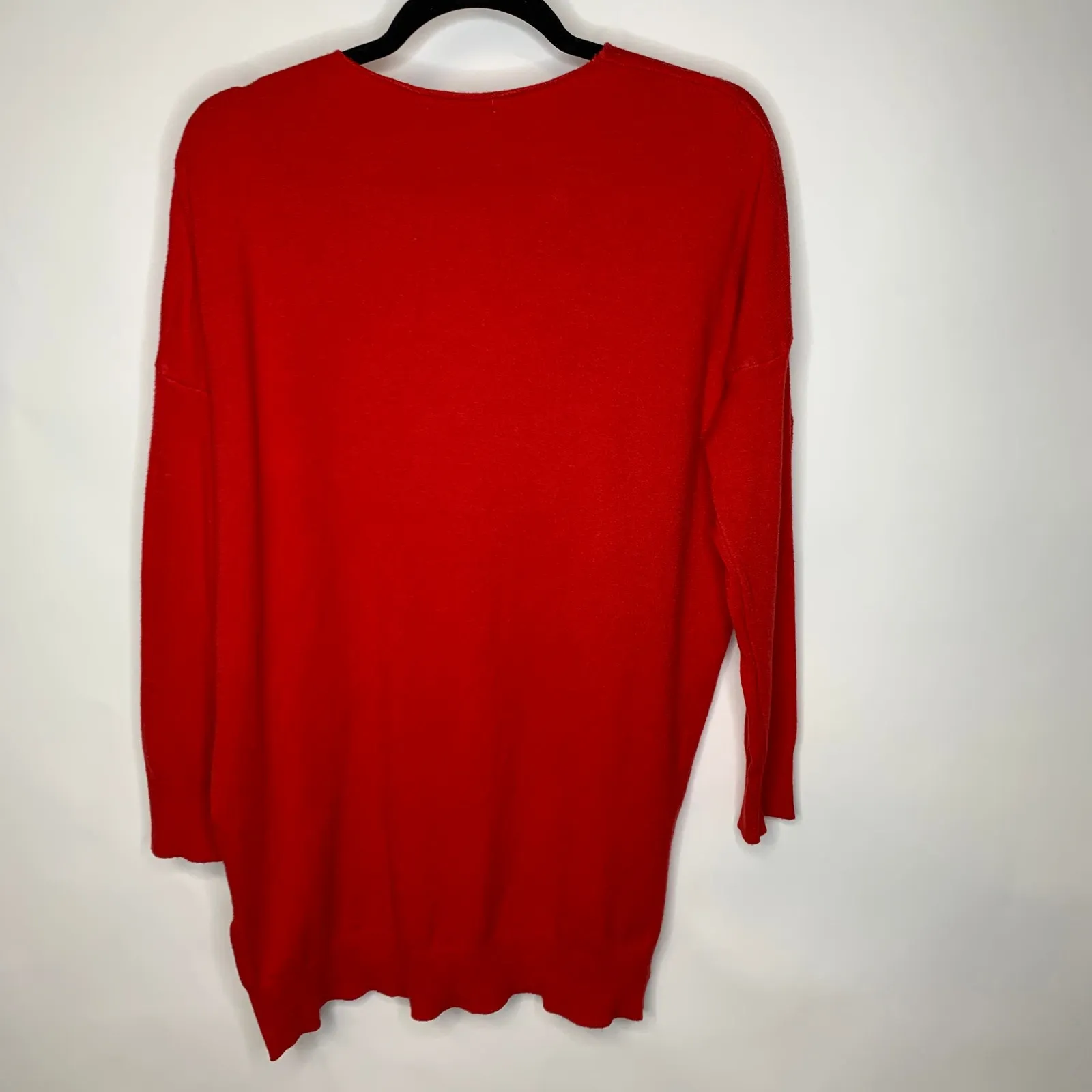 V Neck Red Sweater Sz Medium Small - Image 6