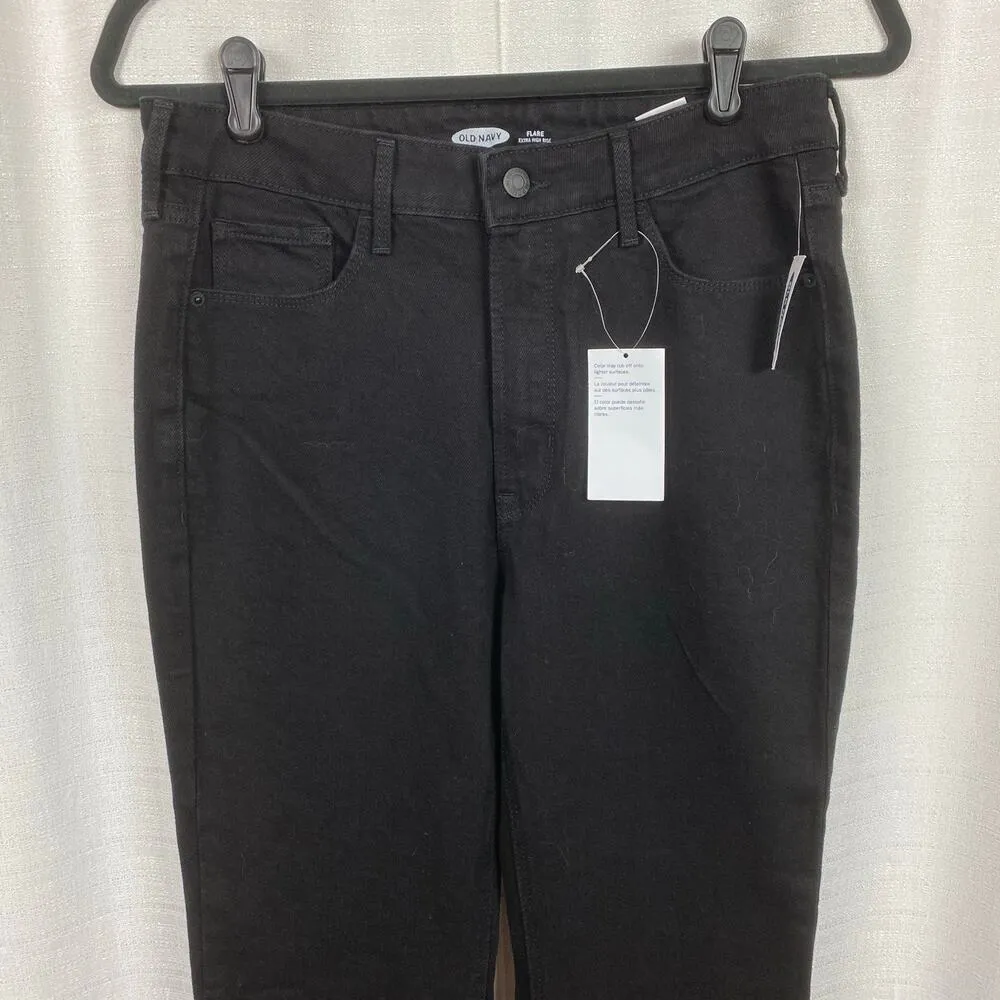 Old Navy Black Extra High Rise Flare Jeans Sz.8 NWT - Image 5