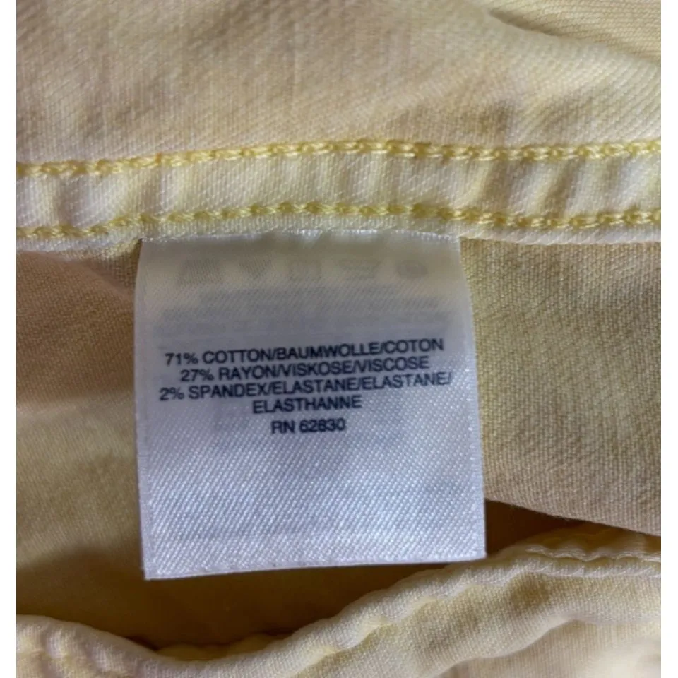 Lands End Women's Denim Jacket Butter Yellow Light Wash Trucker Clean Girl Sz S - Image 7