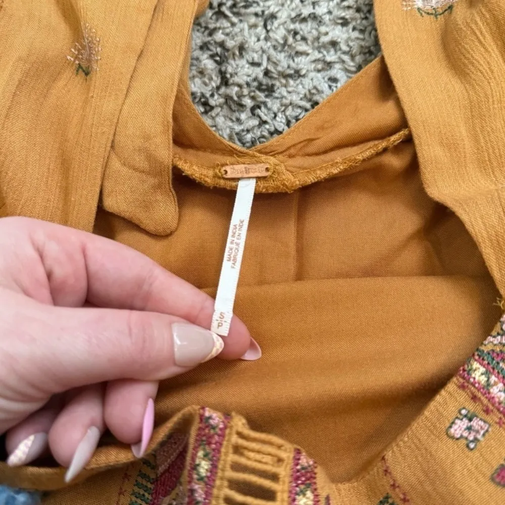 Free People Embroidered Rhiannon Mini Dress Long Sleeve Bohemian Festival Size S - Image 9