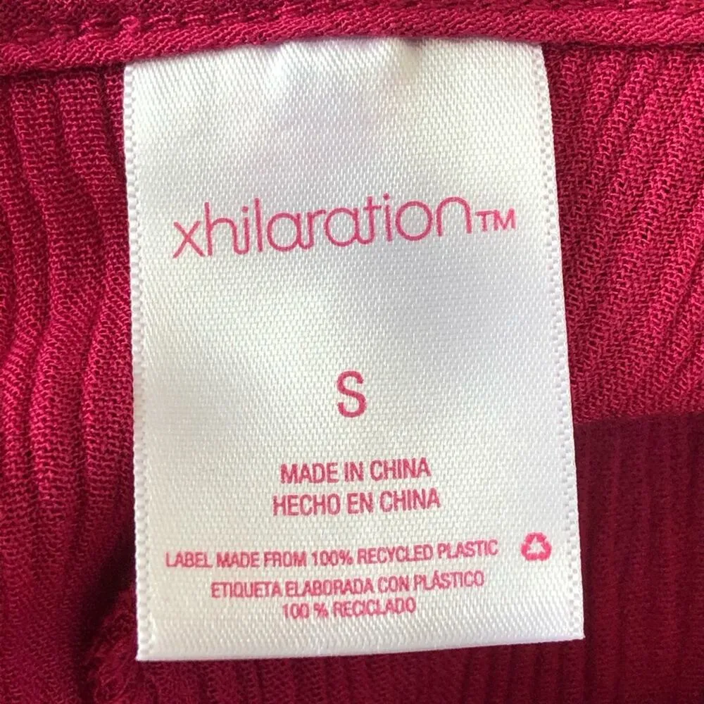 Xhilaration Beach Cover Up Open Back Tassel Details Cranberry Color size small - Image 11