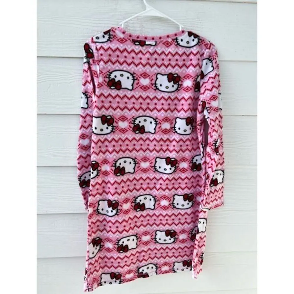 HELLO KITTY BOWS Fleece Pajama size Small - Image 3