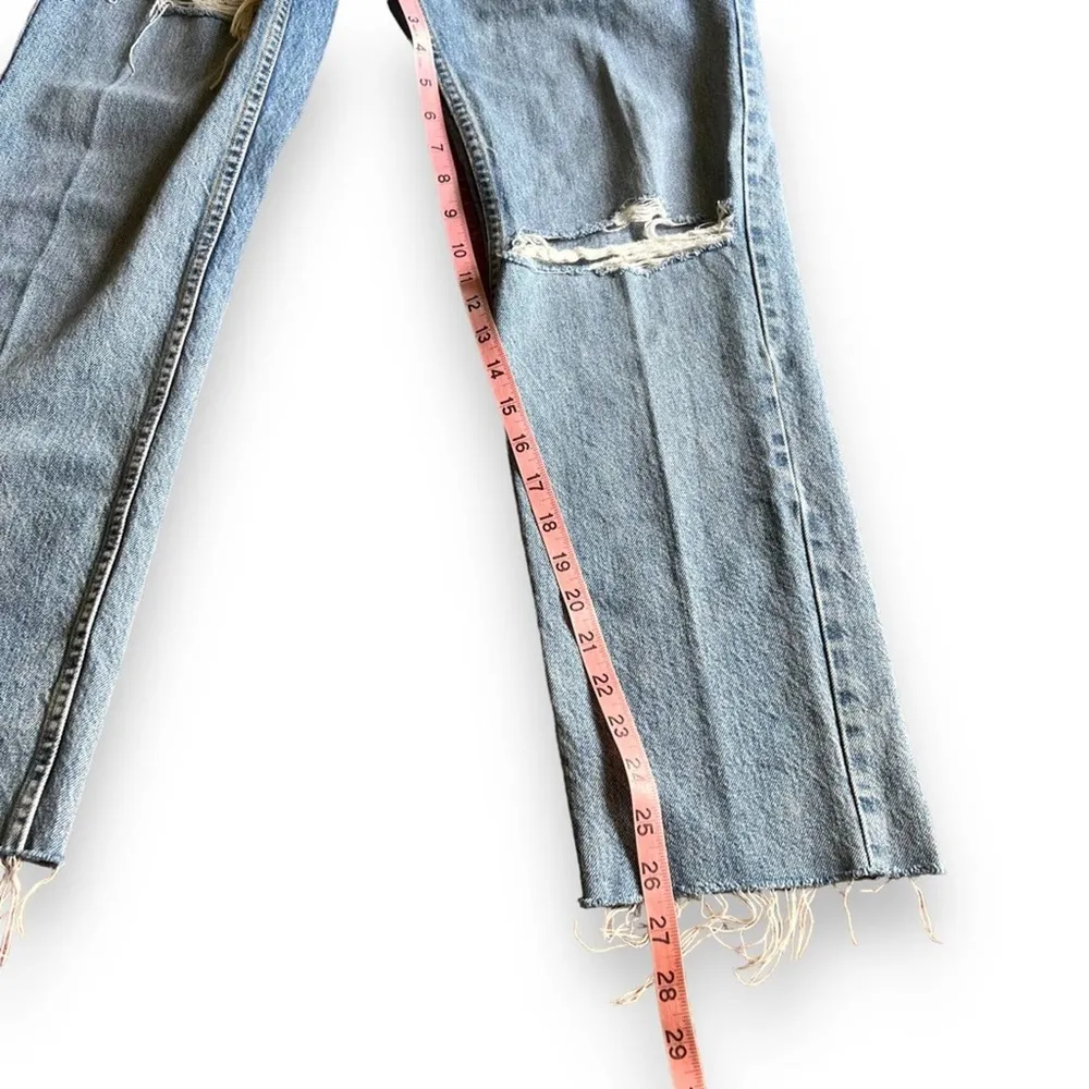 RE/DONE  Originals High-Rise Stovepipe Light Rinse W/Rips- Size 26 - Image 13