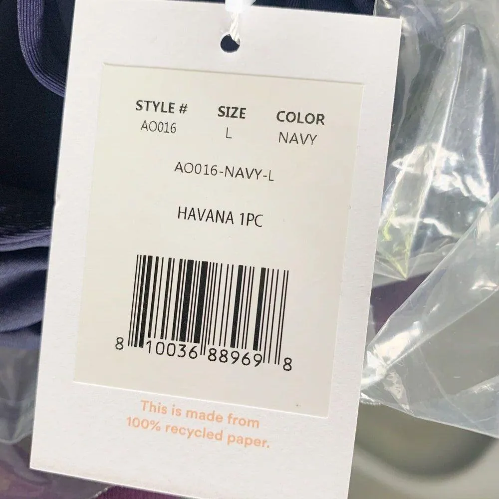 Andie Swim Havana One Piece Swimsuit Women's Size L Navy Blue NWT Classic Modest - Image 9