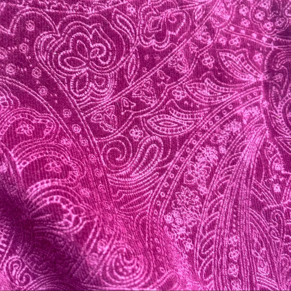 Elle  wine paisley print corduroy jeans - Image 7