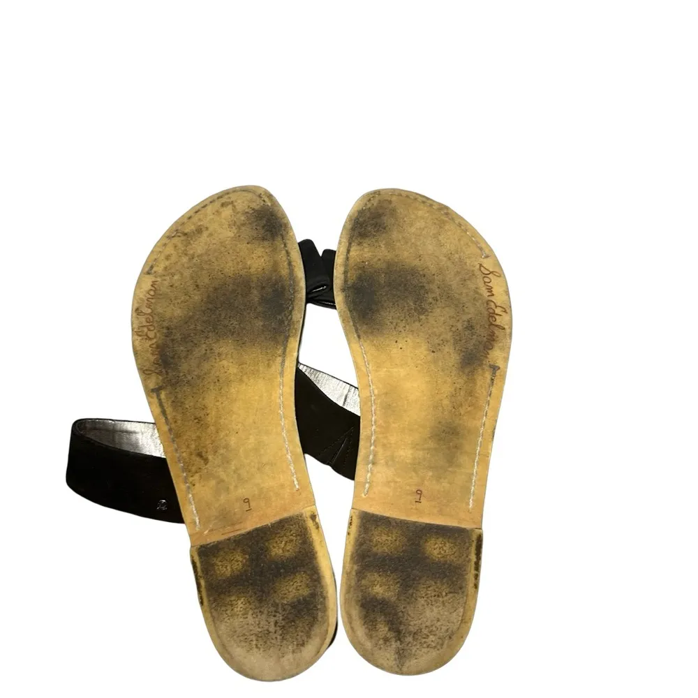 Sam Edelman Gala Slide Mule Black Suede Open Toe Two Strap Flat Slip On Sandals - Image 8