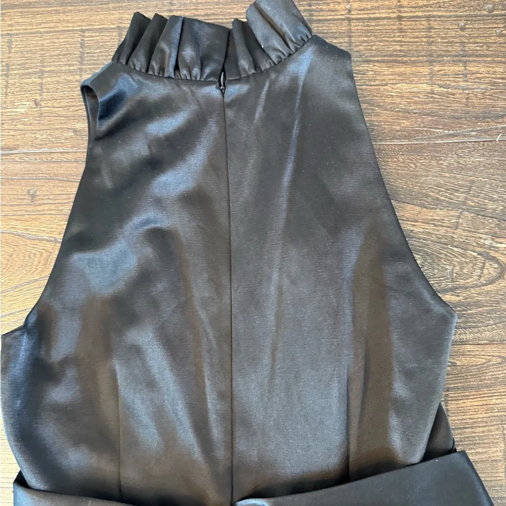 Kate Spade Black Fit & Flare Cocktail Dress Ruffle Neck Size 4 - Image 4