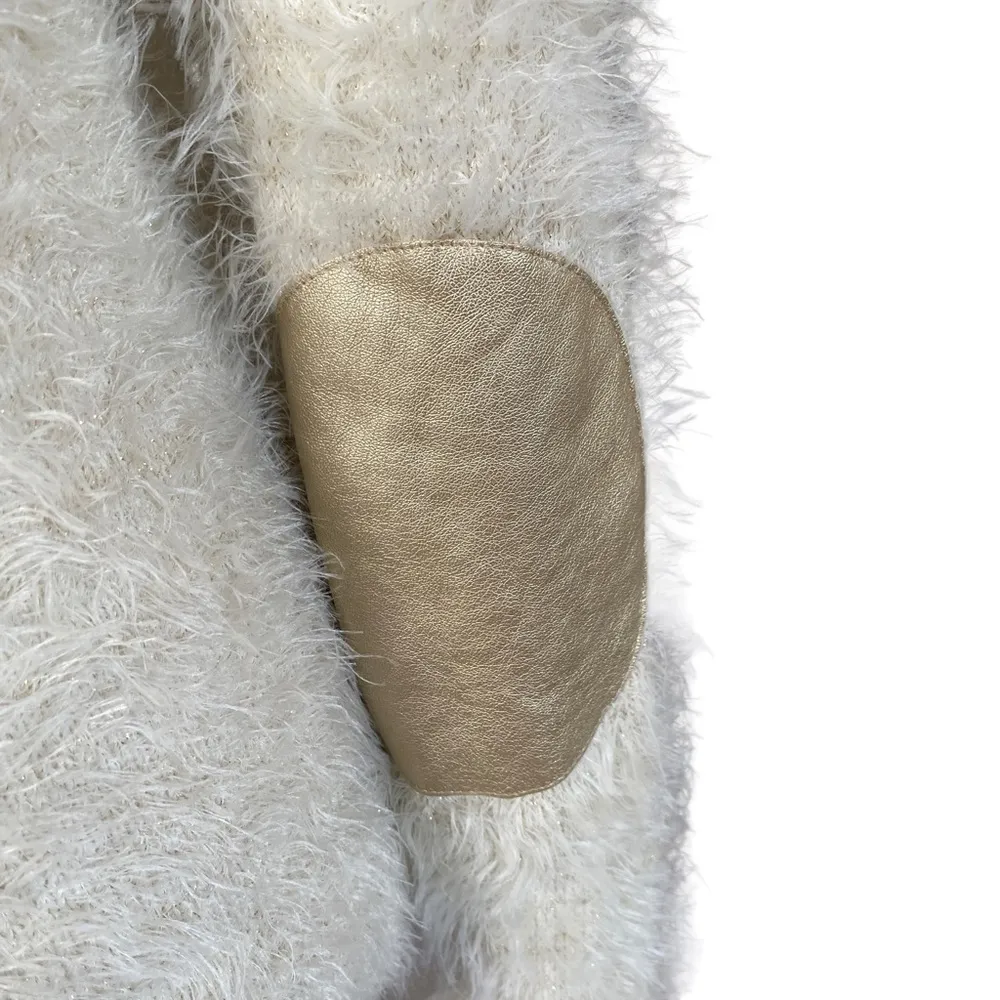 Jennifer Lopez super soft cream colored stretchy sweater gold sparkles warm - Image 7