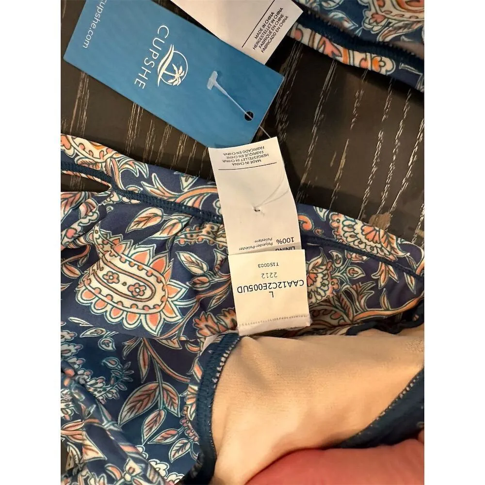 Cupshe Laguna Paisley Bikini Set Women's Size L Multicolor 2 Piece - Image 7