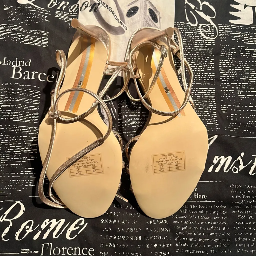 Sam Edelman Metallic Strappy Heels - Image 3