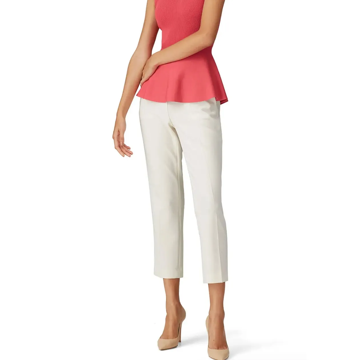 Theory Pants Womens 16 White Crepe Treeca Admiral Pull On Stretch‎ - Image 2