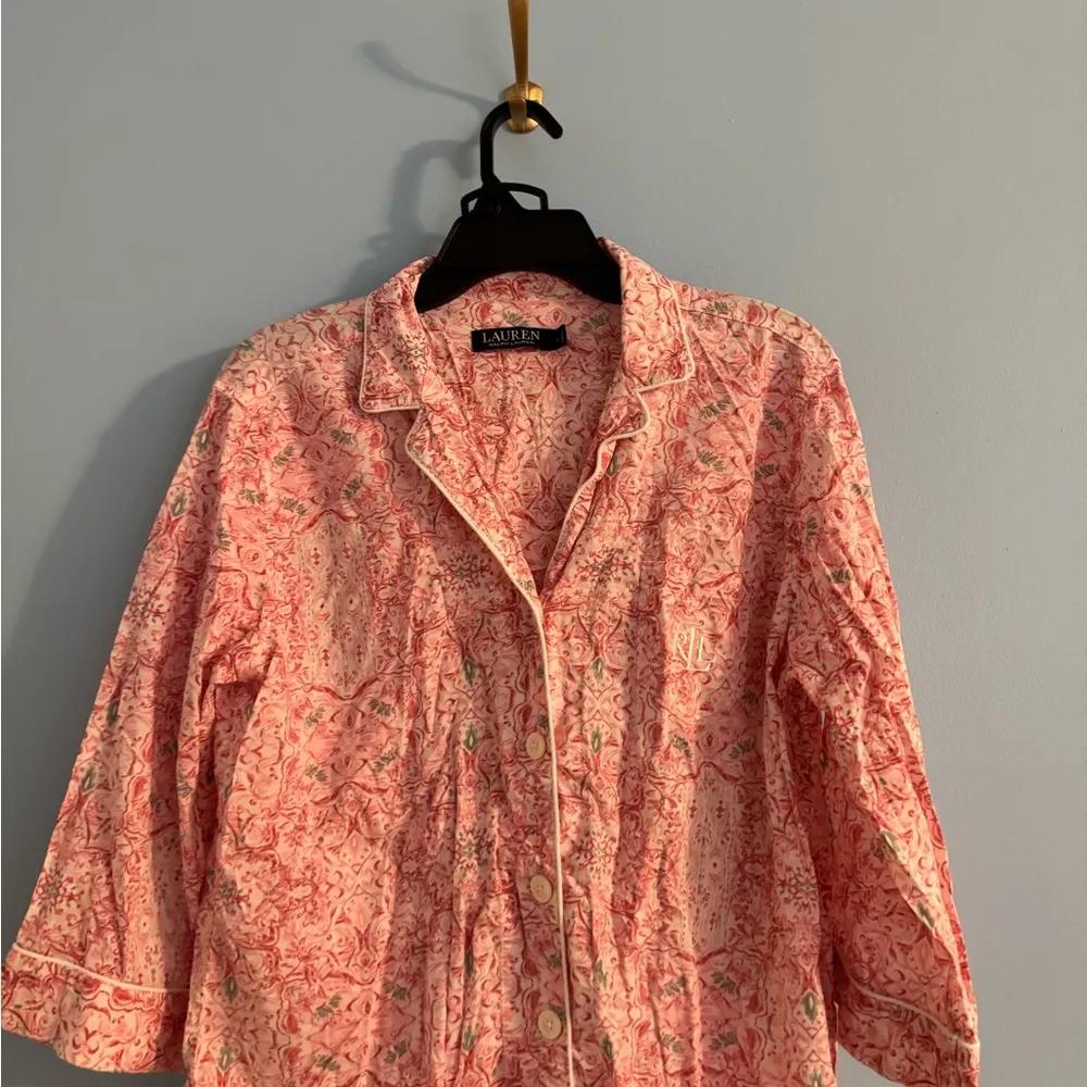 Ralph Lauren 2 piece pajamas pants and longsleeve button up top size L Size L - Image 2