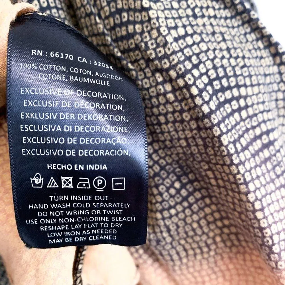 Akemi + Kim Anthropologie Suva Beaded Peplum Dip Dyed Tank Top Tan Black Medium - Image 10