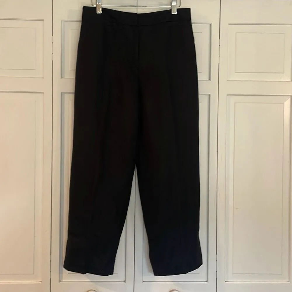 Loft Laura vintage linen blend black tapered pant size 10 - Image 8