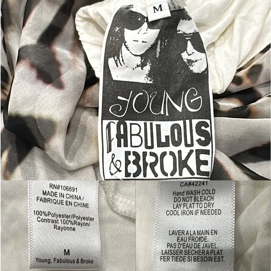 Young Fabulous & Broke YFB Gila Halter Maxi Dress Leopard Print Medium Coastal - Image 10