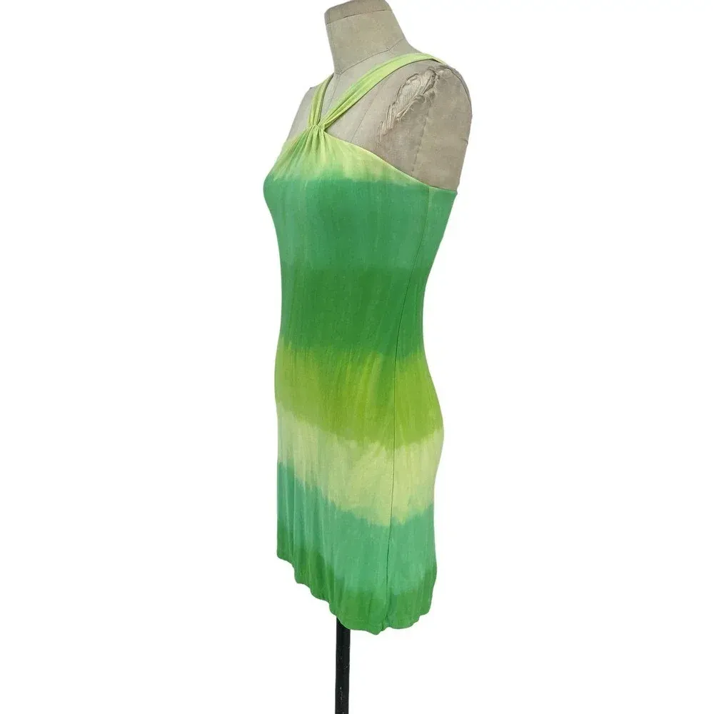 Cosabella Green‎ Ombre Dye Halter Jersey Dress Size Small - Image 4