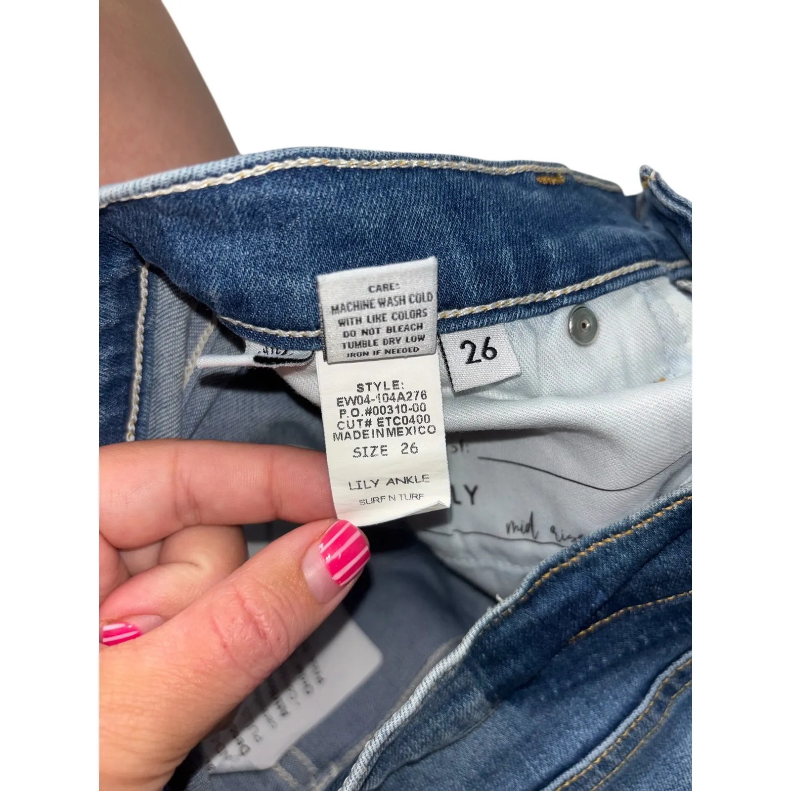 Ética Lily Ankle Jeans Size 29 Blue Distressed Paint Splatter Stretch Denim Blue - Image 3