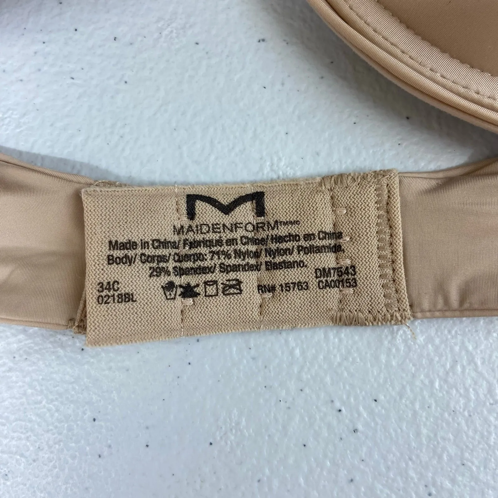 Maidenform women's nude smartzone cups convertible straps underwire soft bra 34C - Image 3