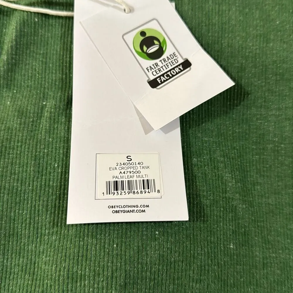 Obey Eva Cropped Tank - Palm Leaf Multi Size S - Image 8