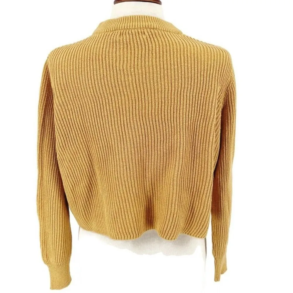 Cotton On High Neck Ribbed Cropped Sweater Sz S - Image 2