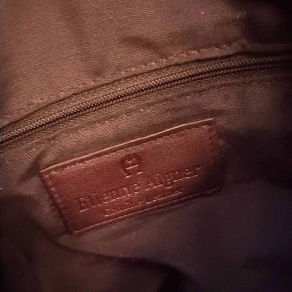 Etienne Aigner Rich Brown Leather Shoulder Bag - Image 3