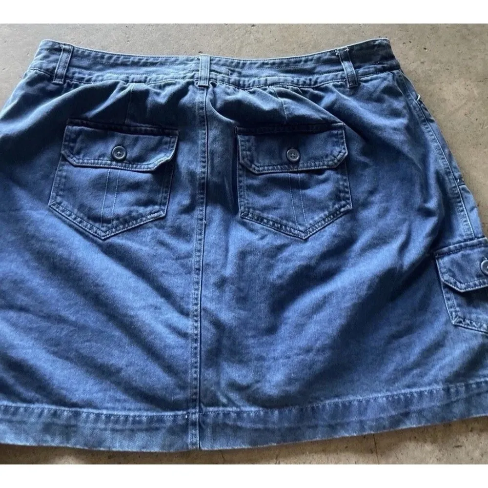 Vintage Woman Within Denim 6-Pocket Cotton Stretch Skirt Short Women’s Sz 18 - Image 6