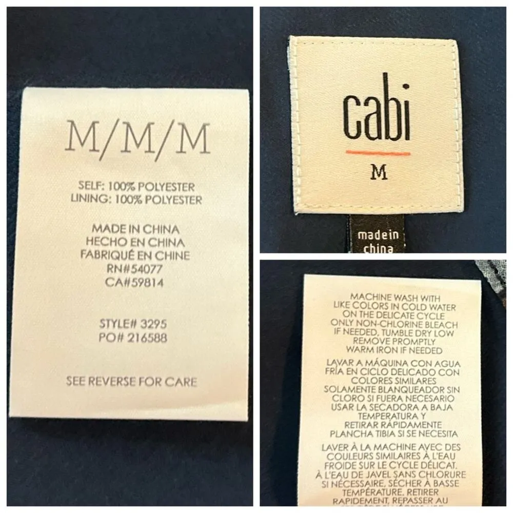 Cabi Women’s Dress #3295 Provincial Long Sleeve V-neck Blue Paisley Size Medium - Image 9