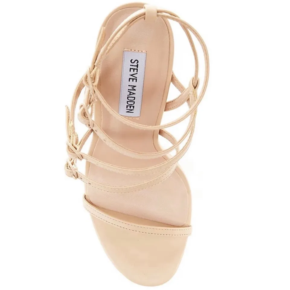 New! Steve Madden Jubilant Strappy Buckled Platform Stiletto Sandals‎ Nude Sz 10 - Image 2