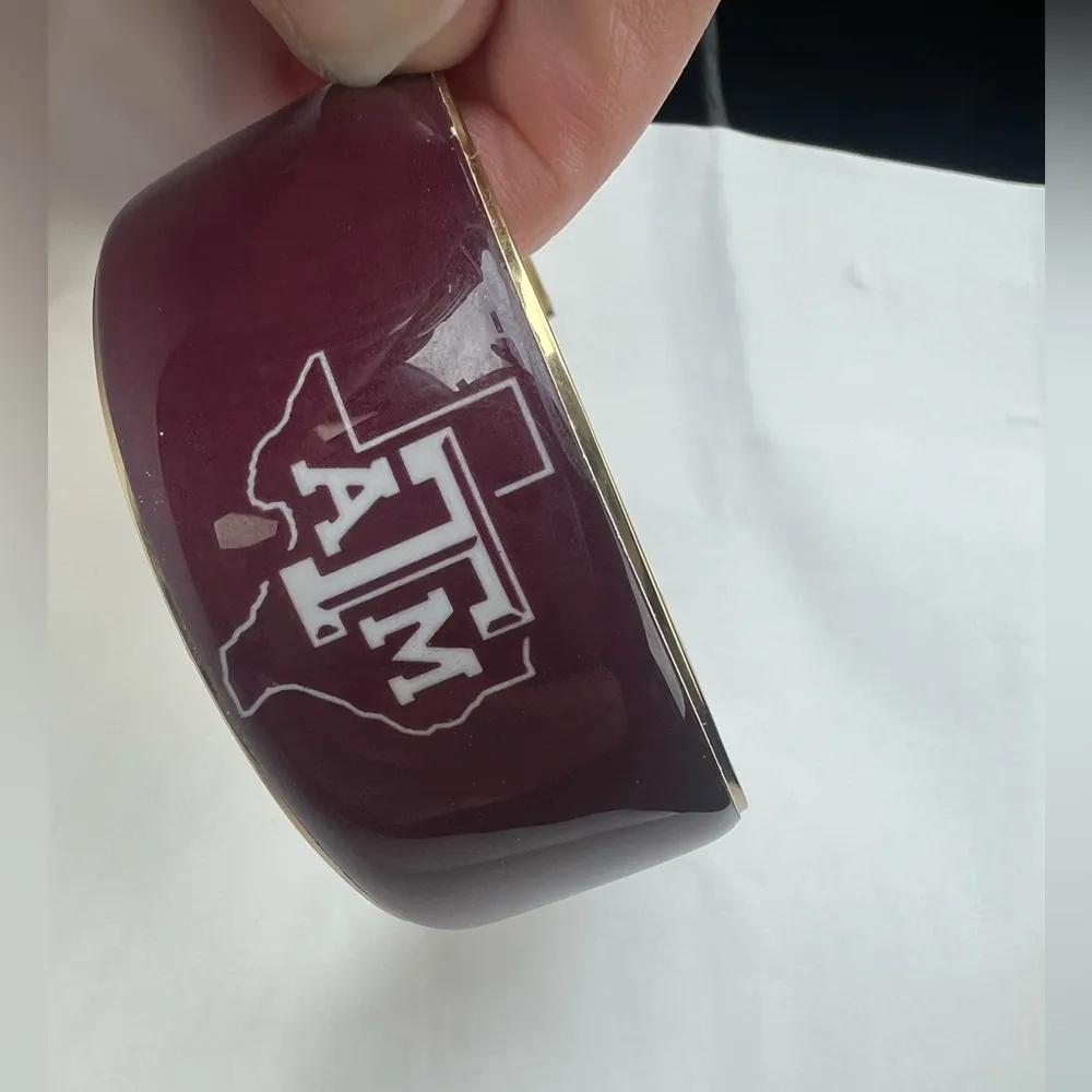 Womens texas A&M Aggies maroon gold rustic cuff bracelet - Image 3