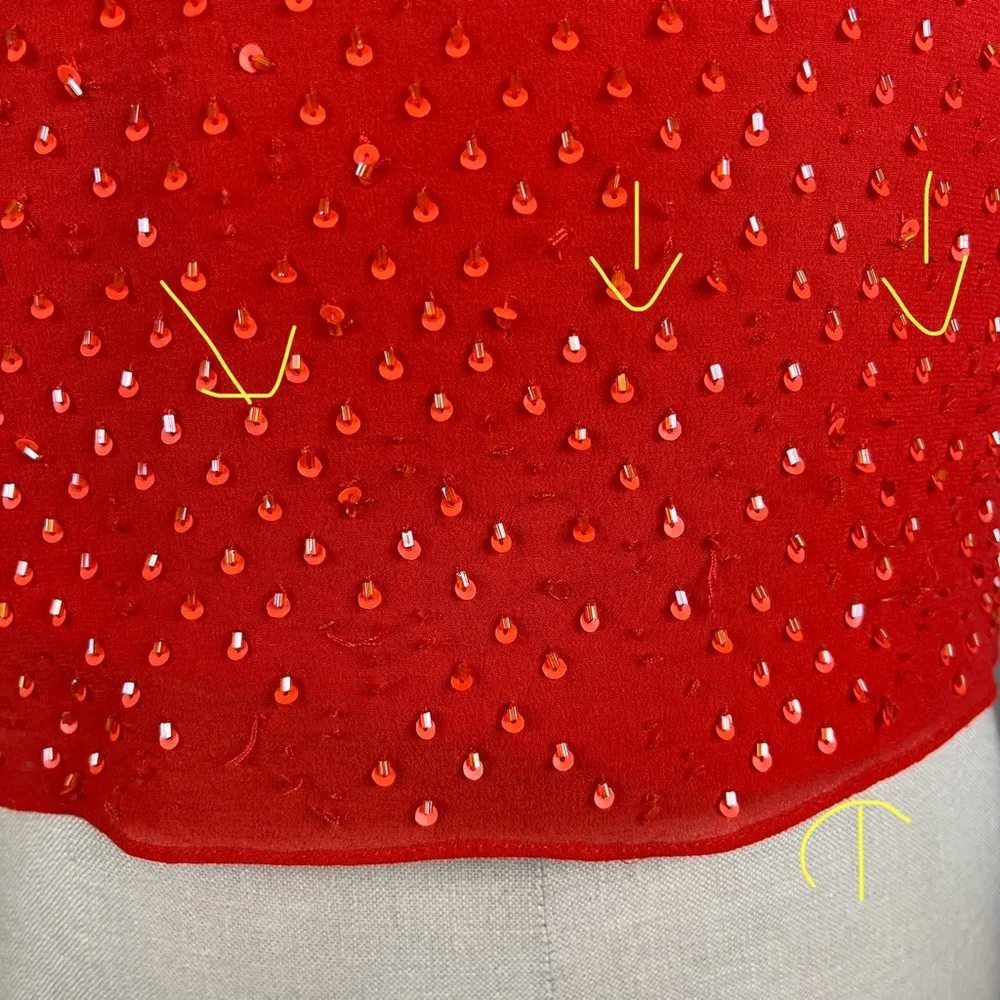 Alice + Olivia Orange Sequin Ana Tank Top - Image 6