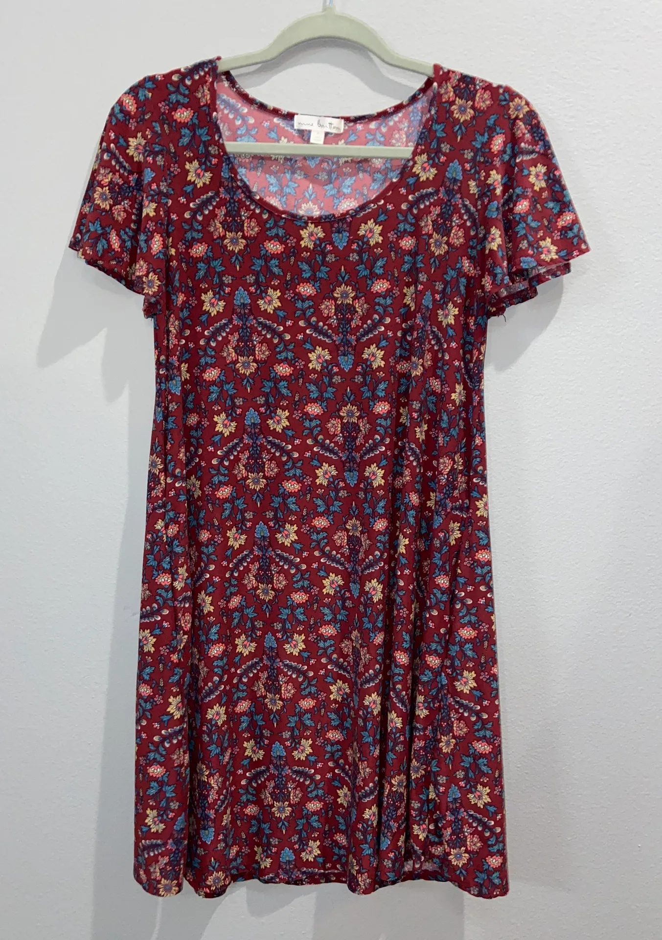 Maroon Printed Dress Red Size M - Image 2