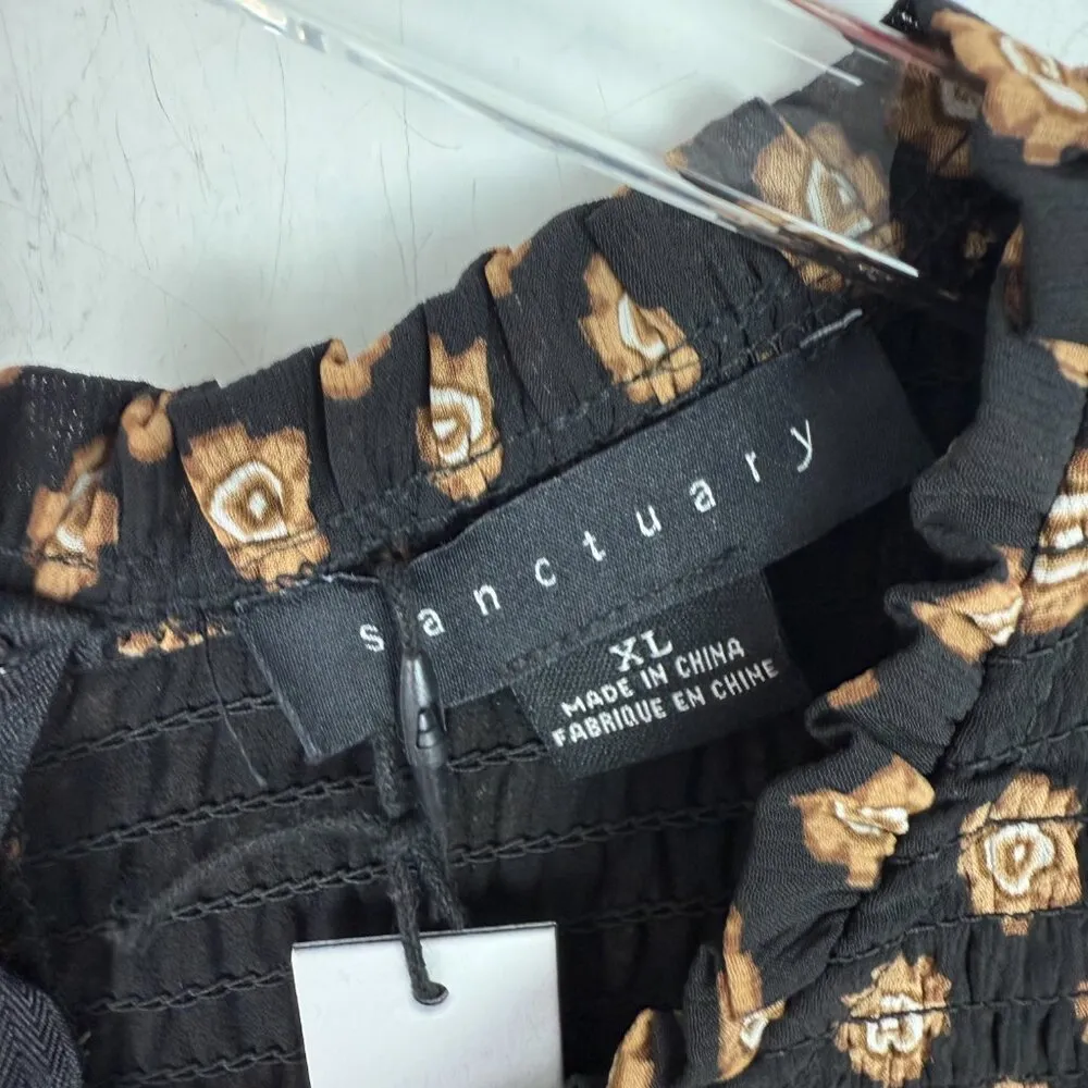 NWT Sanctuary Floral Smocked Babydoll Dress Printed Long Sleeve Size XL NEW - Image 6