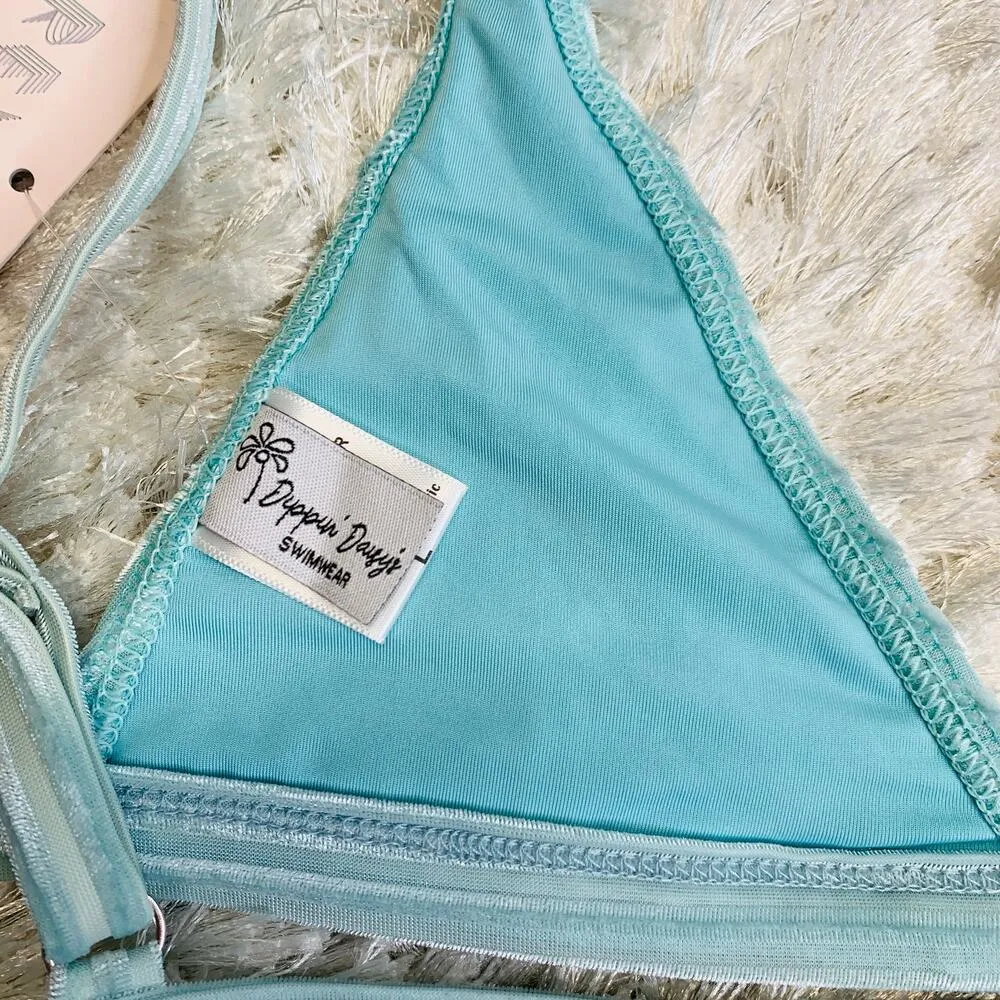 Dippin' Daisy's NWT Pale Blue Carnival Top Bikini Sz Large - Image 3