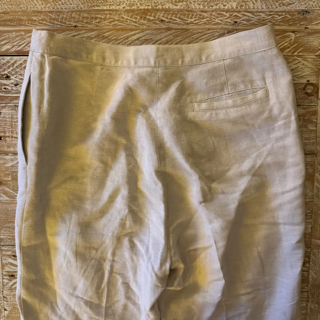 👒Jones New York Sport Women’s Tan Linen Blend Capri Pants Summer Vacation👒 ~12 - Image 8
