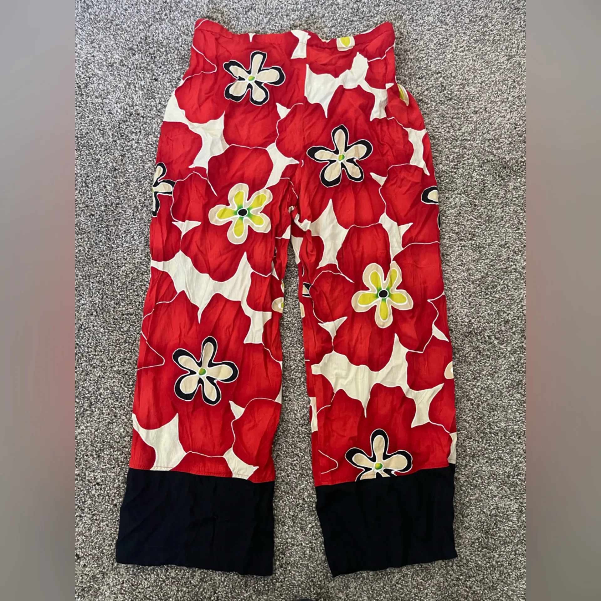 Women’s Vintage Jams World Red Star Floral Pants Size XL - Image 6