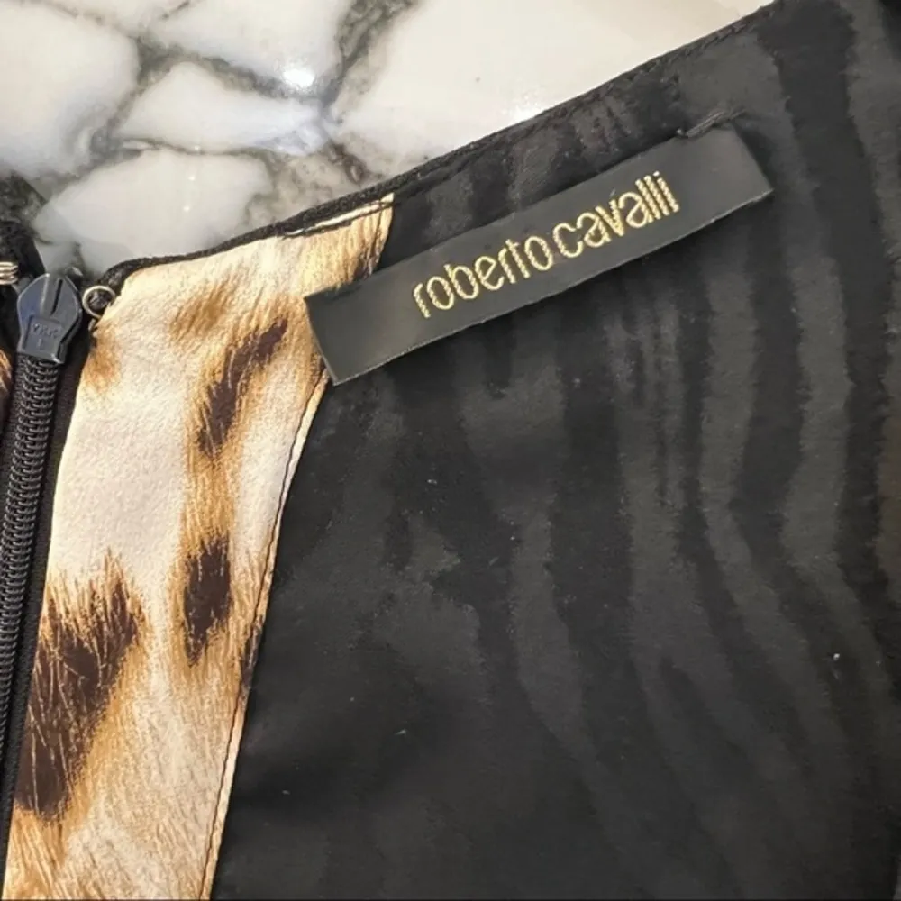 Roberto Cavalli Sweetheart Neckline MIDI Black Dress - Image 11