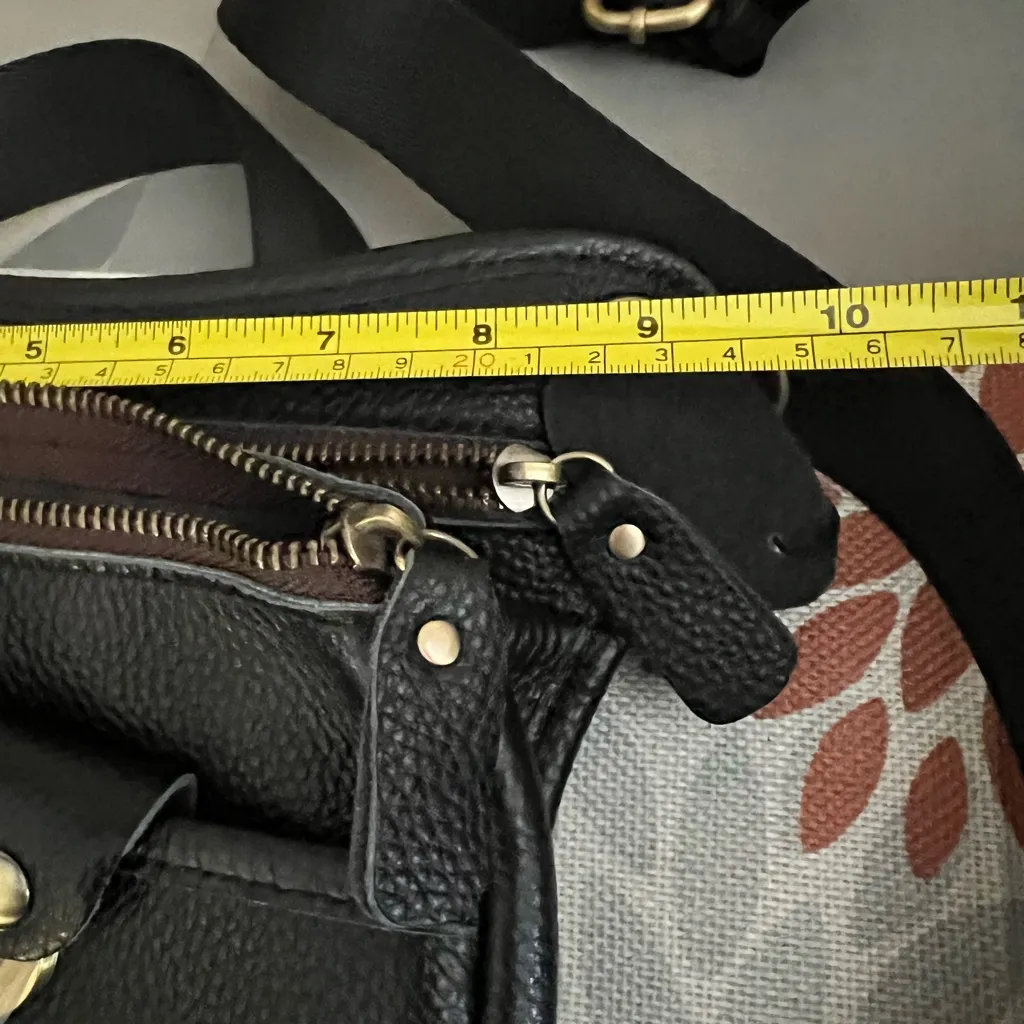 Black Leather Moto Leg Bag Belt Pouch Waist Bag Shoulder Unisex - Image 11