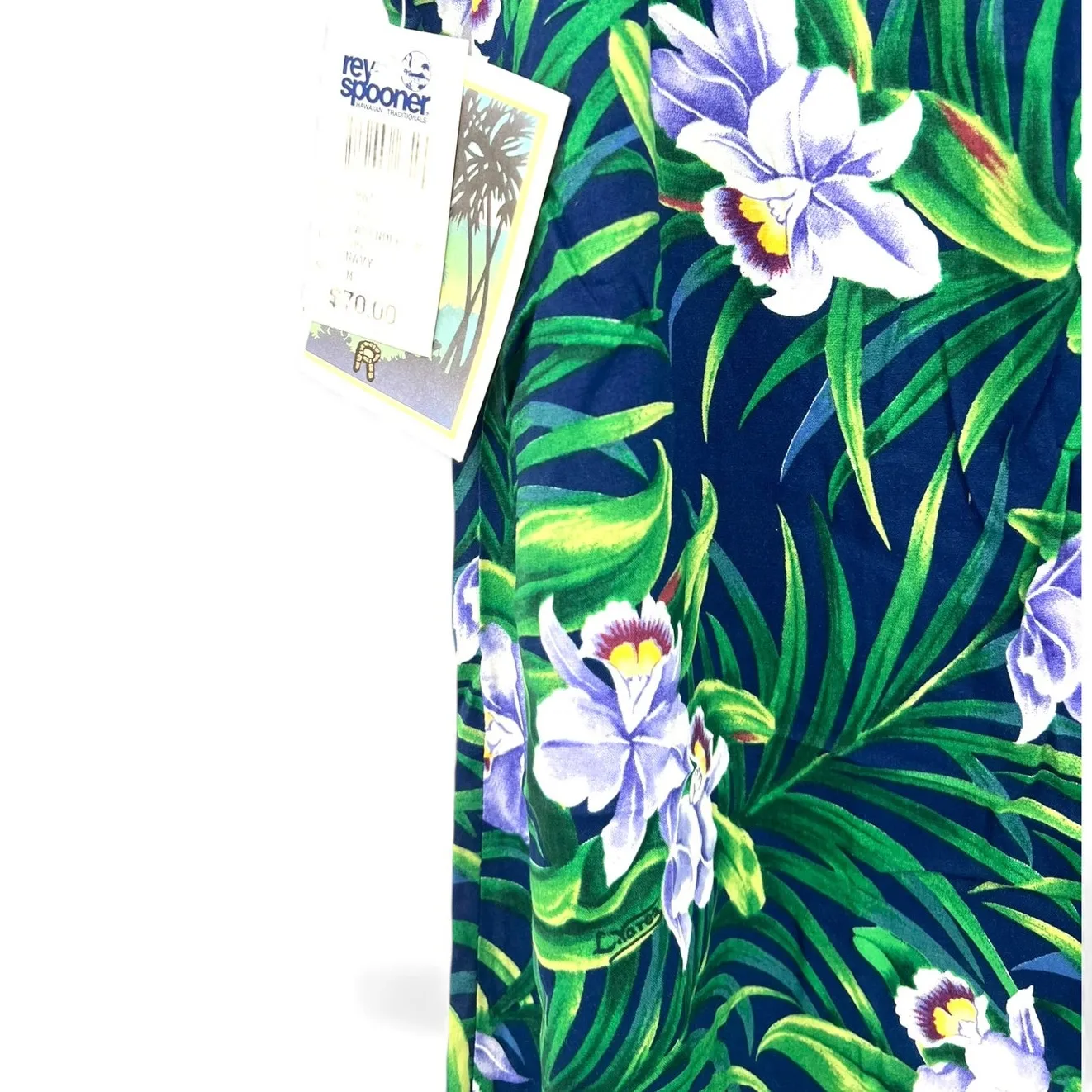 NWT VINTAGE REYN SPOONER | M | Short Mini Dress Hawaiian Aloha Women Green Size M - Image 3