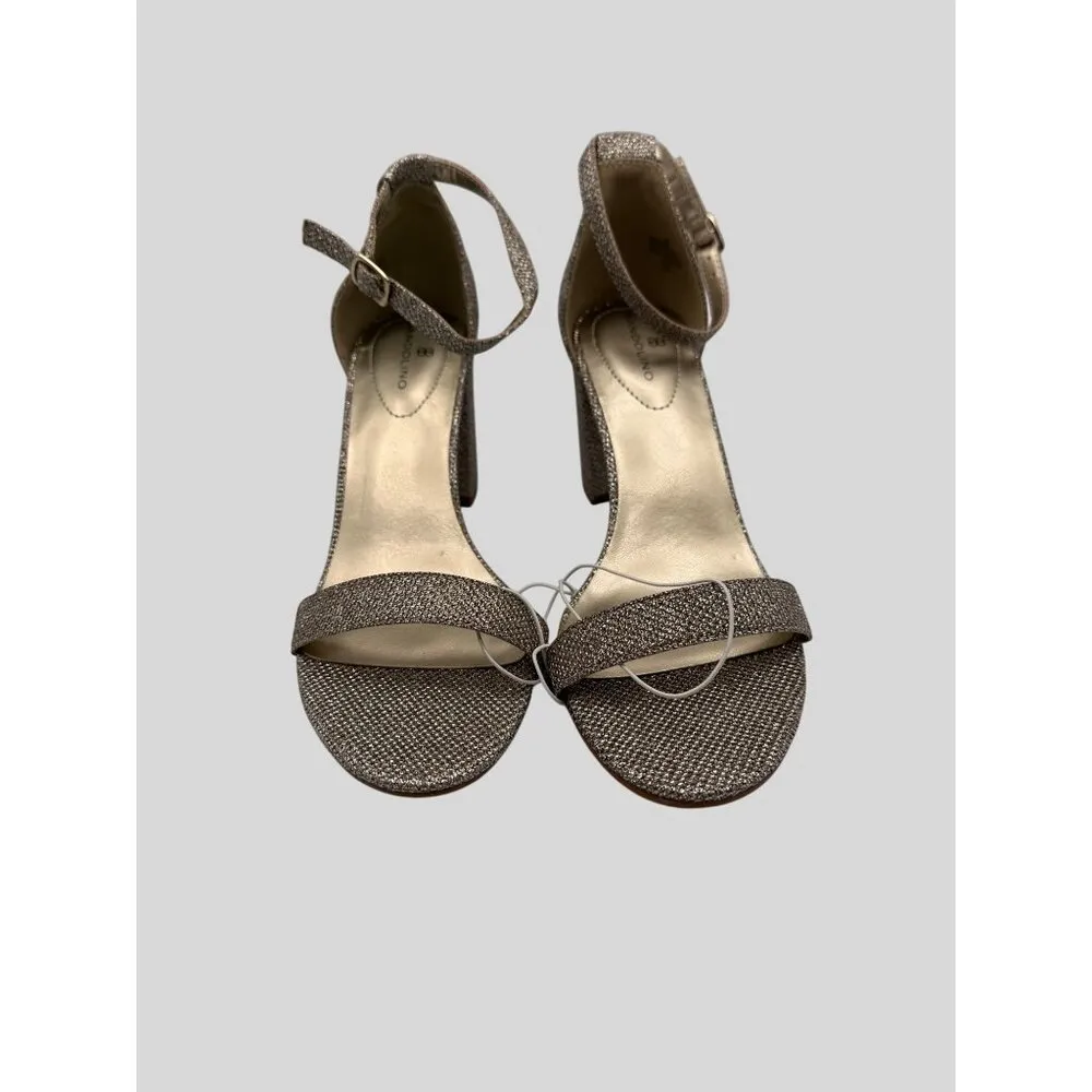 Bandolino Glittery Gold Open Toe Block Heel Sandals Ankle Strap Buckle Closure - Image 11