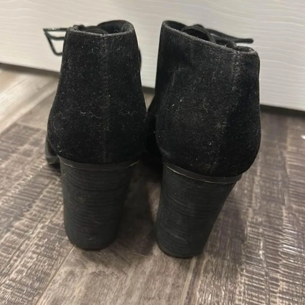 blue suede ankle booties (SIZE 8) - Image 2