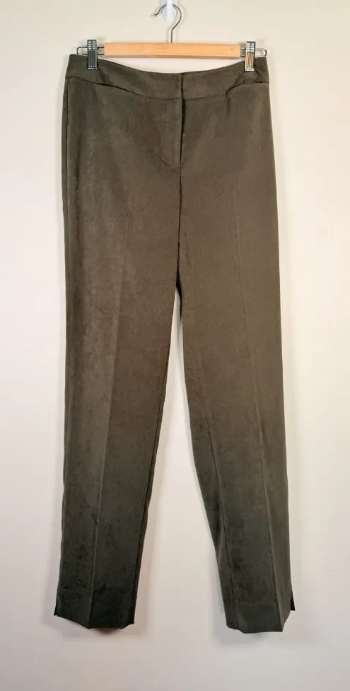 J. McLaughlin Chino Pants Womens 4 Brown Stretch Flat Front Straight Leg Preppy - Image 1