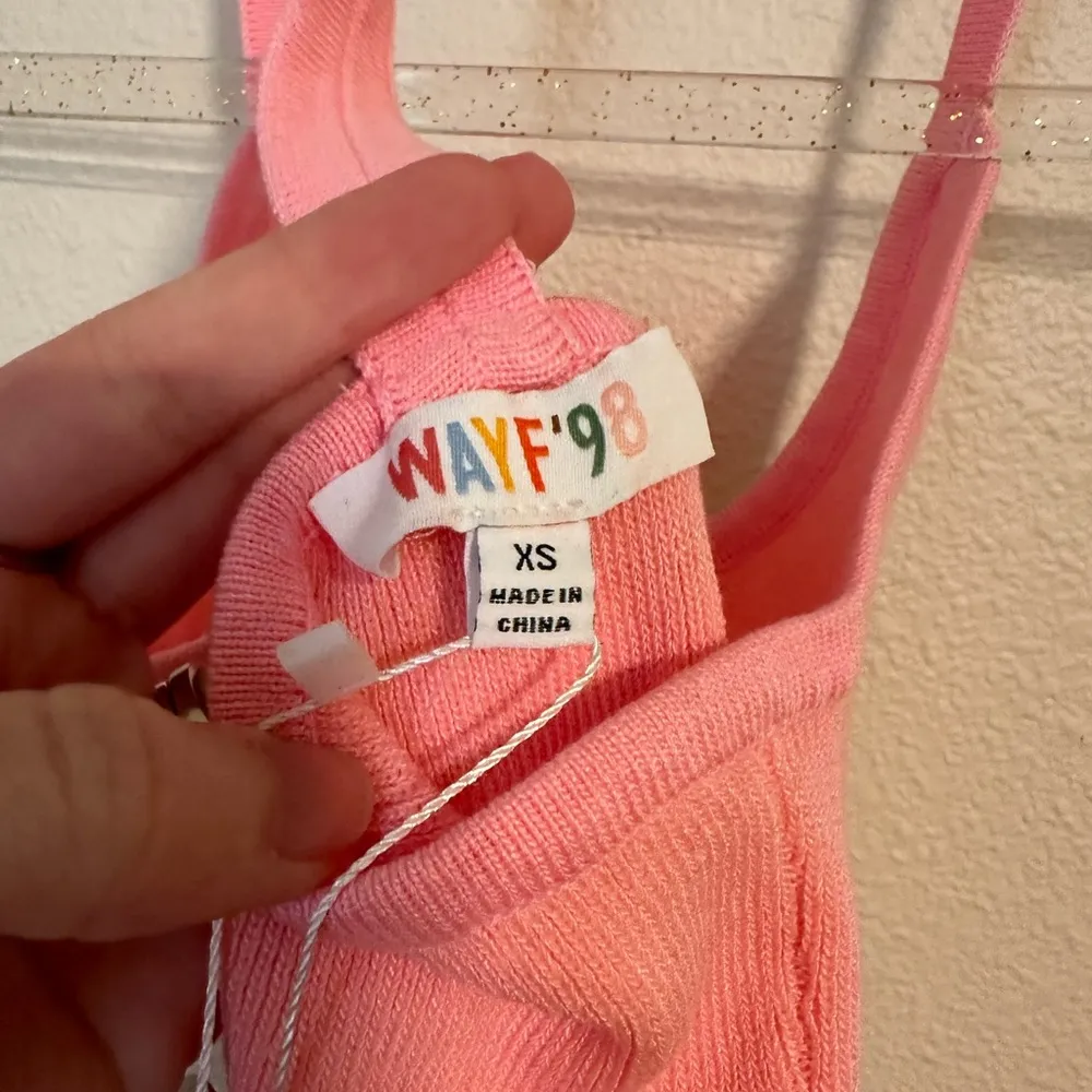 NWT WAYF 98 Pink Knit Racerback Bodysuit - Image 5