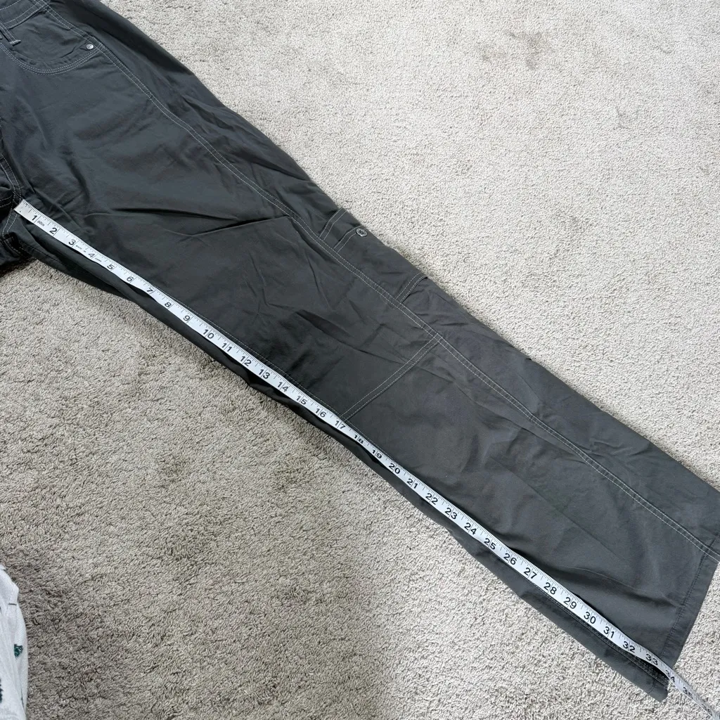 Kuhl Women’s Free Range Pants Cargo Straight Leg Mid Rise Outdoor Gray 14 Long - Image 15