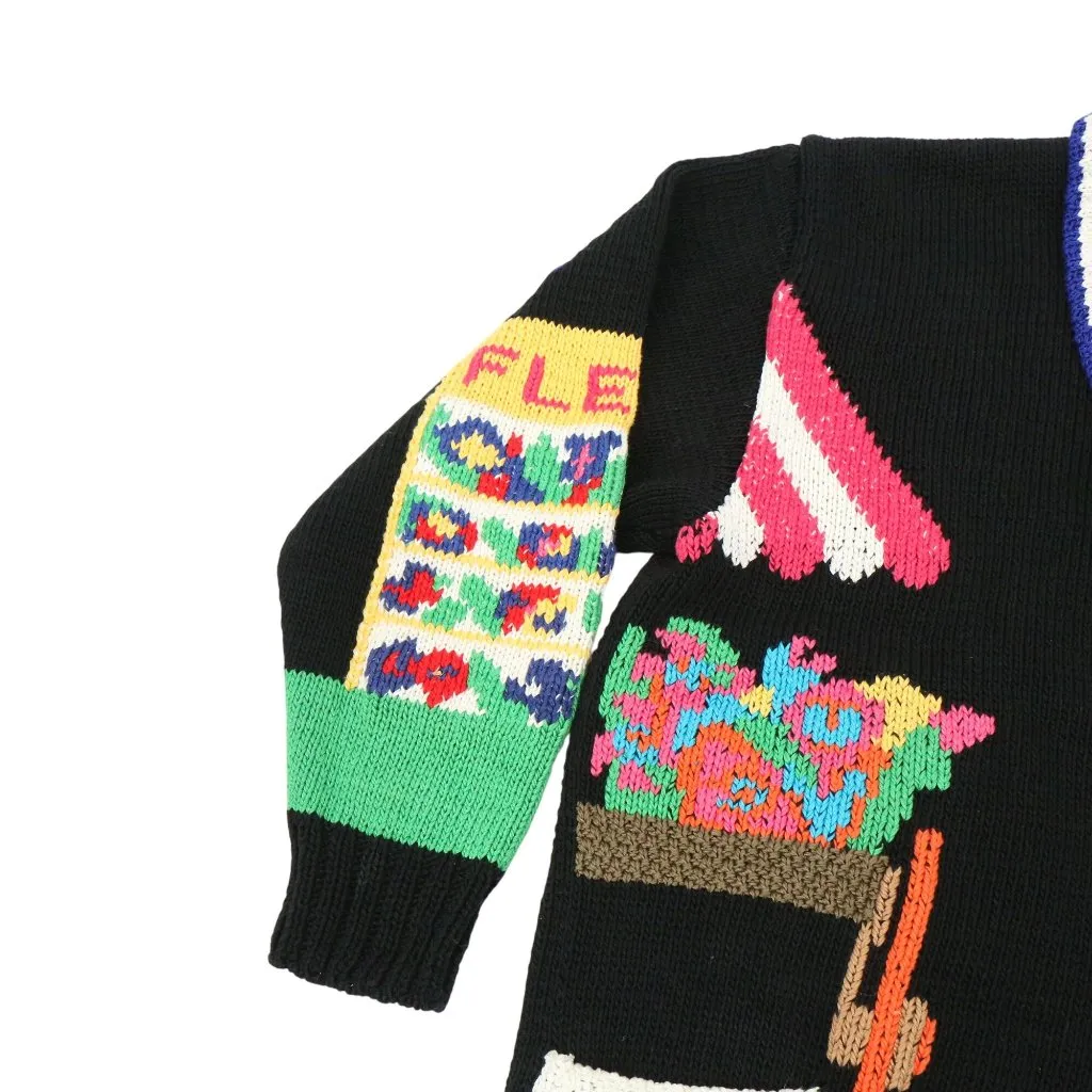 Vintage Berek Hand Knitted by Marta D 1989 Paris France Cardigan Sweater M Black Size M - Image 4