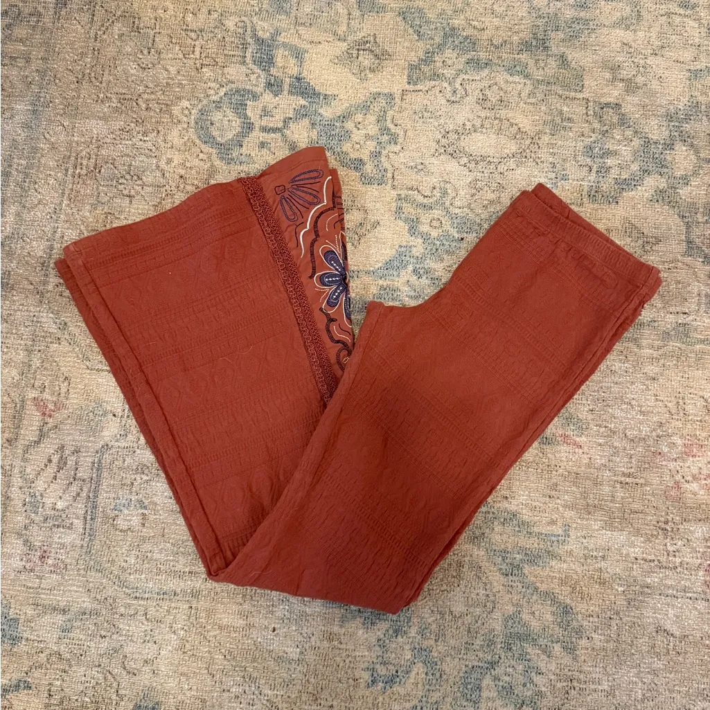 O'Neill O’Neill EUC Embroidered Rust Pull On Pants - Image 2