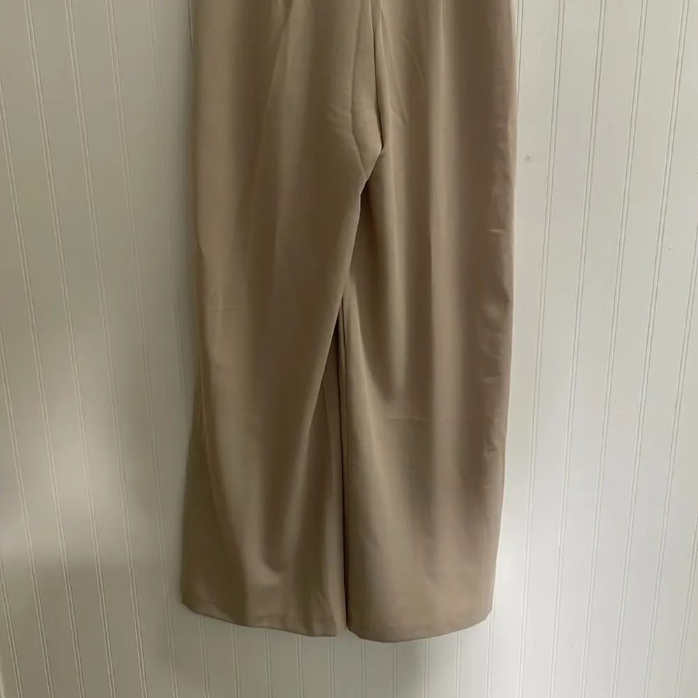 PETAL & PUP Kieran High Rise Wide Leg Pleated Belted Pants in Beige Size 4 NWT - Image 14